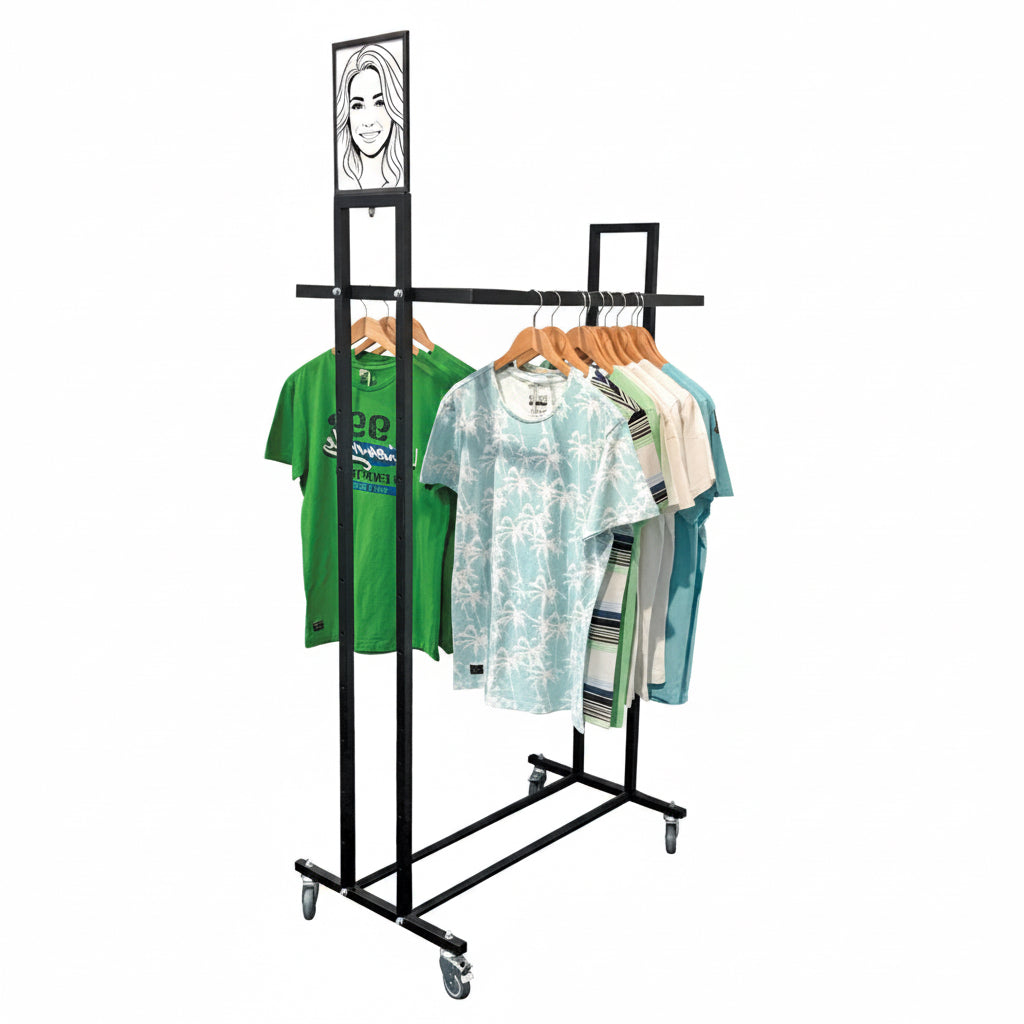 Sort L5 tøjstativ og gadestativ til butik
