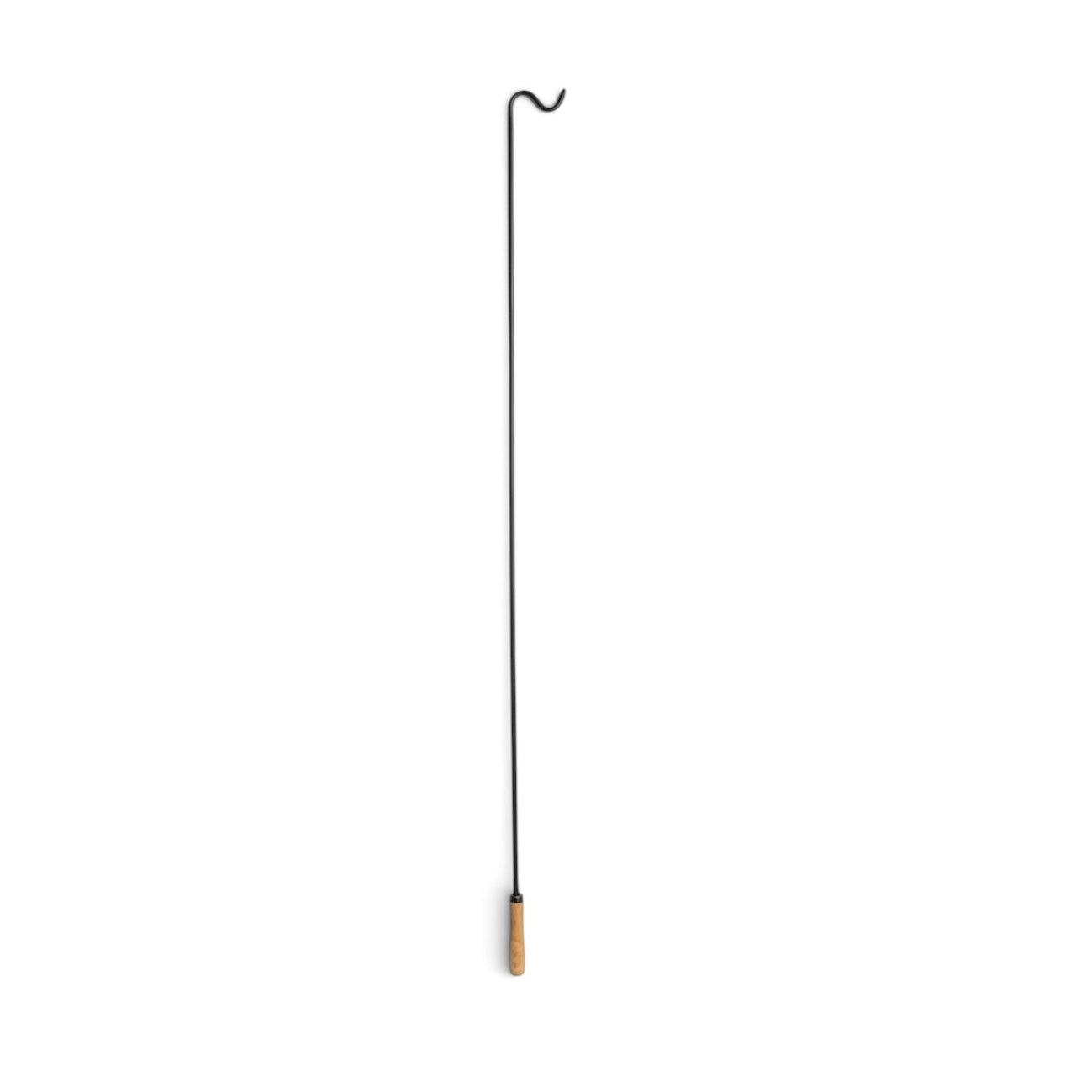 Bügelhalter mit naturfarbenem Holzgriff, schwarz, 130 cm