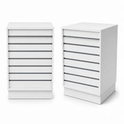 Frame-disk. Schmales Modul, weiß. B55 - Lamellenwand Front