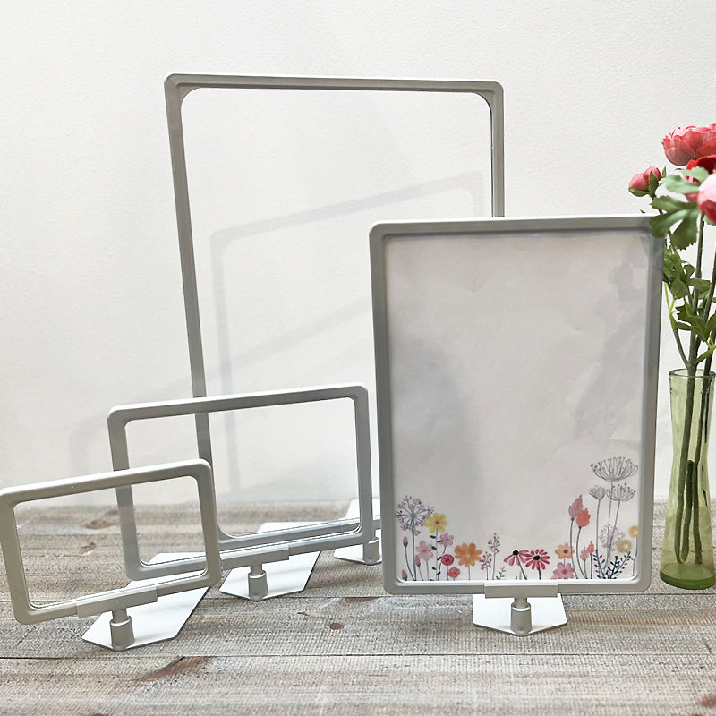 Schildhalter, A5, mit Einlegeplatte, Kunststoff, hellgrau