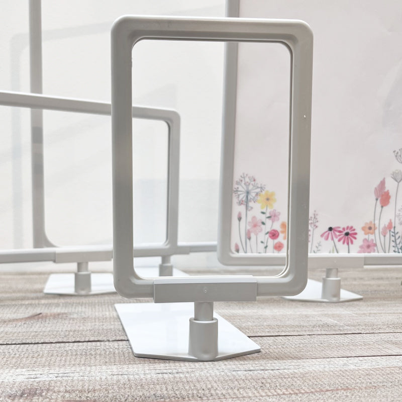 Schildhalter, A6, mit Einlegeplatte, Kunststoff, hellgrau