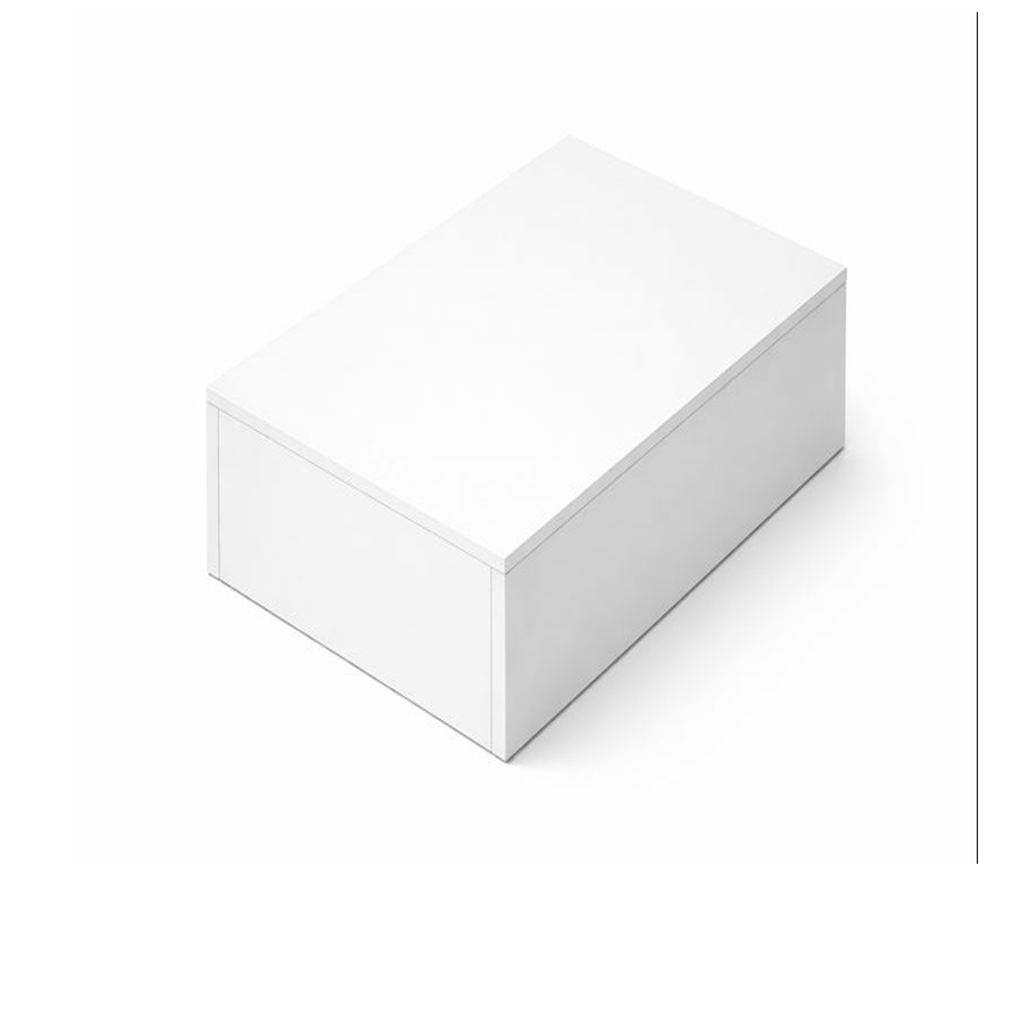 Podie. Weißes Melamin. 50 x 40 x H20 cm.