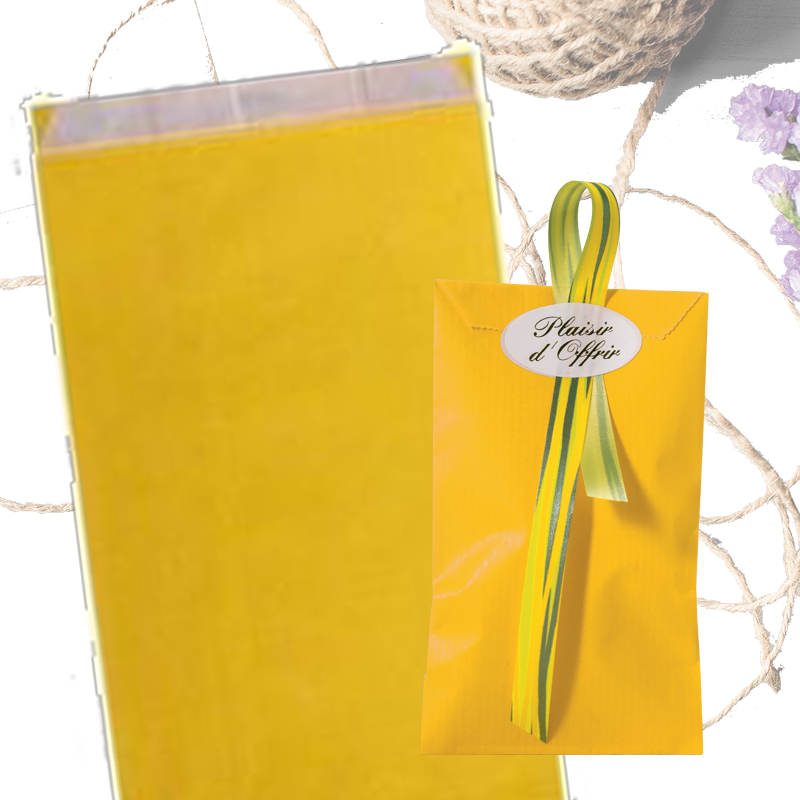 Geschenktüte, Kraftpapier, gelb, Pkg. mit 250 Stk., 24 x 7 x H41 cm