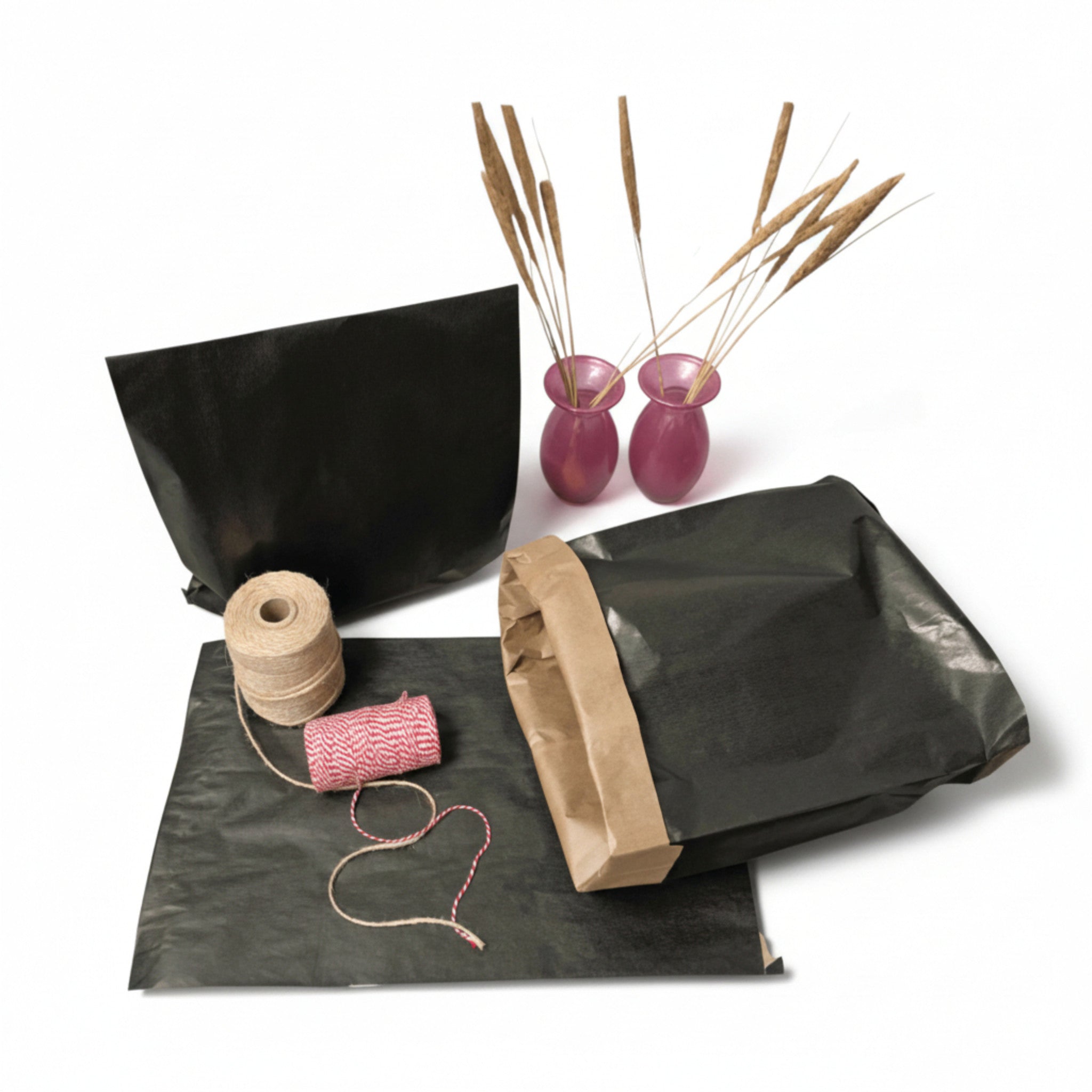 Geschenktüte, Kraftpapier, schwarz, Packung mit 250 St., 31 x 8 x H49 cm
