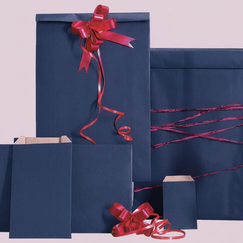 Geschenktüte, Kraftpapier, blau, Pkg. mit 250 Stk., 12 x 4 x H20 cm