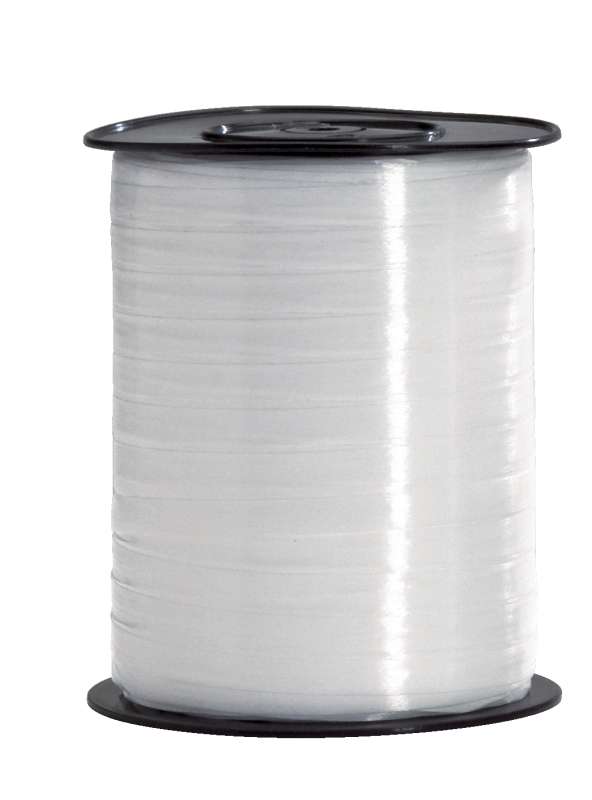 Geschenkband 7 mm x 500 mtr. Glänzend. Weiß