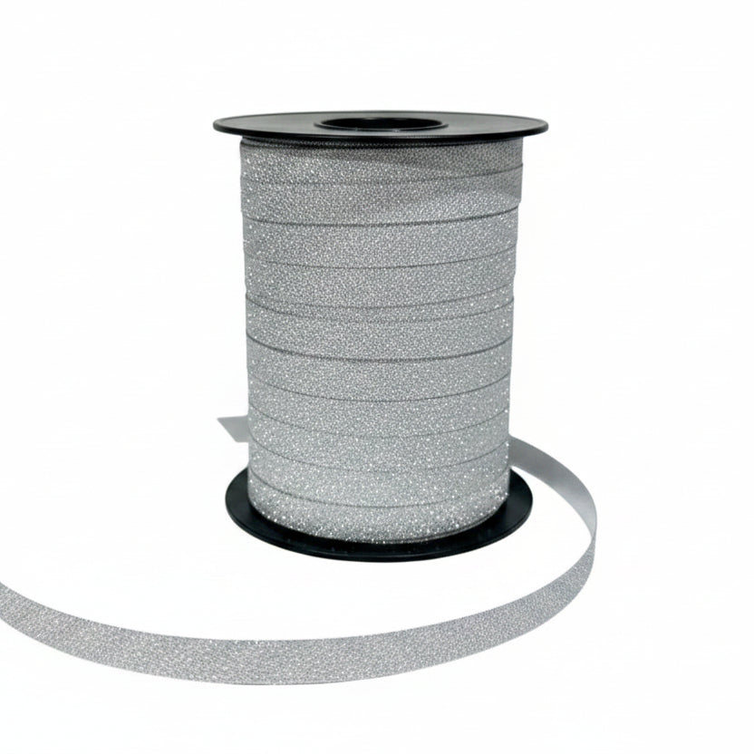 Geschenkband - Silberglitzer. 10 x 225 mtr.