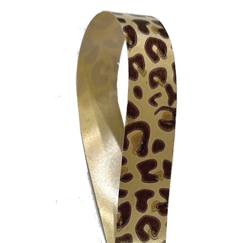 Geschenkband. Leopardenmuster. 10 x 225 mtr.