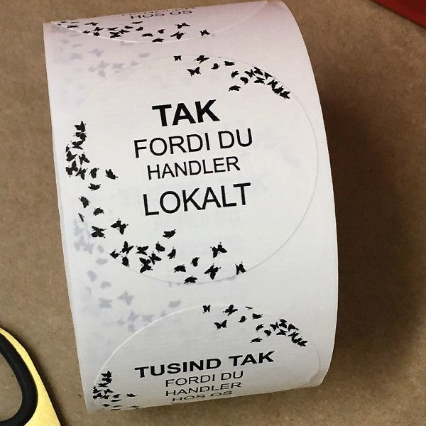 Runde Etiketten, lokal Händler TAK. 500 Stk.