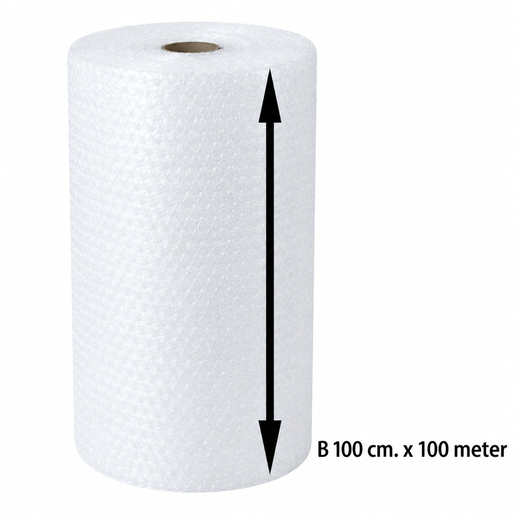 Bobleplast på rulle, 100 cm bred og 100 meter lang