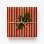 Geschenkpapier, natur mit roten Streifen, Bonbons, braunes Kraftpapier, 70 cm x 50 m *