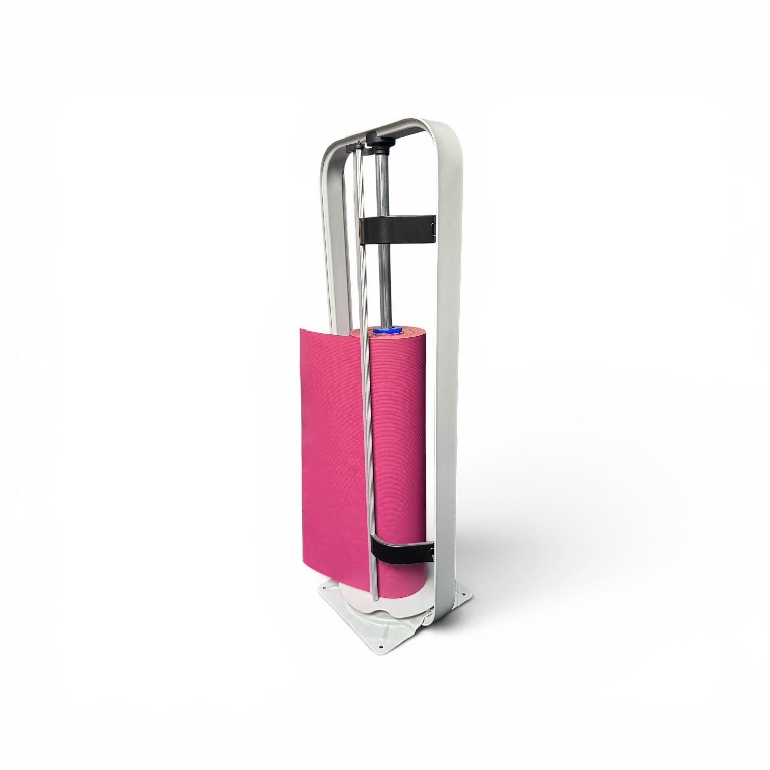 Papierabroller, bodenstehend, vertikal, passend für 70 cm Geschenkpapier, aluminiumfarben