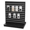 Gondel, beidseitig, schwarz, B124 x T61 x H132 cm. Lamellenwandabstand 10 cm. Inkl. Rollen