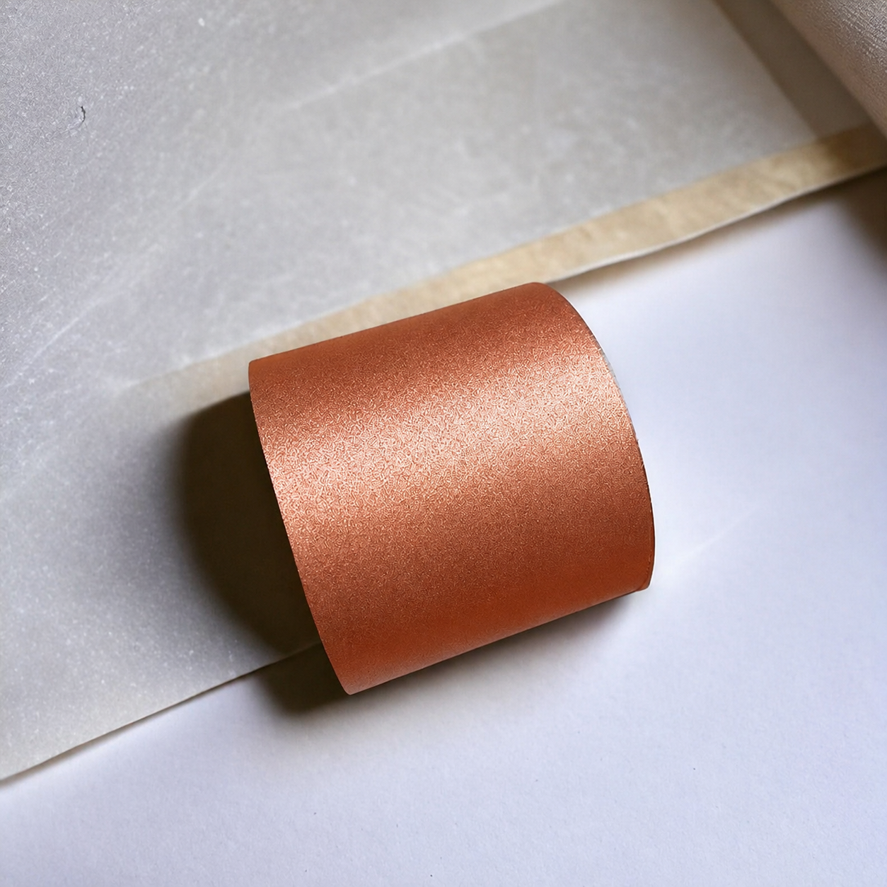 Geschenkpapier B 10 cm. Kupfer, Kraftpapier. 100 mtr
