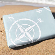 Geschenkpapier B 57 cm, Maritim, weißes Kraftpapier. 175 mtr.