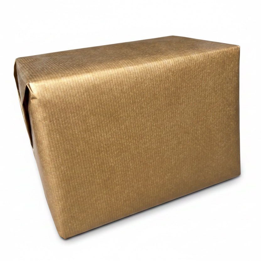 Geschenkpapier B 57 cm. Gold, mattes Kraftpapier. 200 mtr.