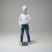 Kinder-Schaufensterpuppe, 6–8 Jahre, H 122 cm, mit Kopf. Weiß