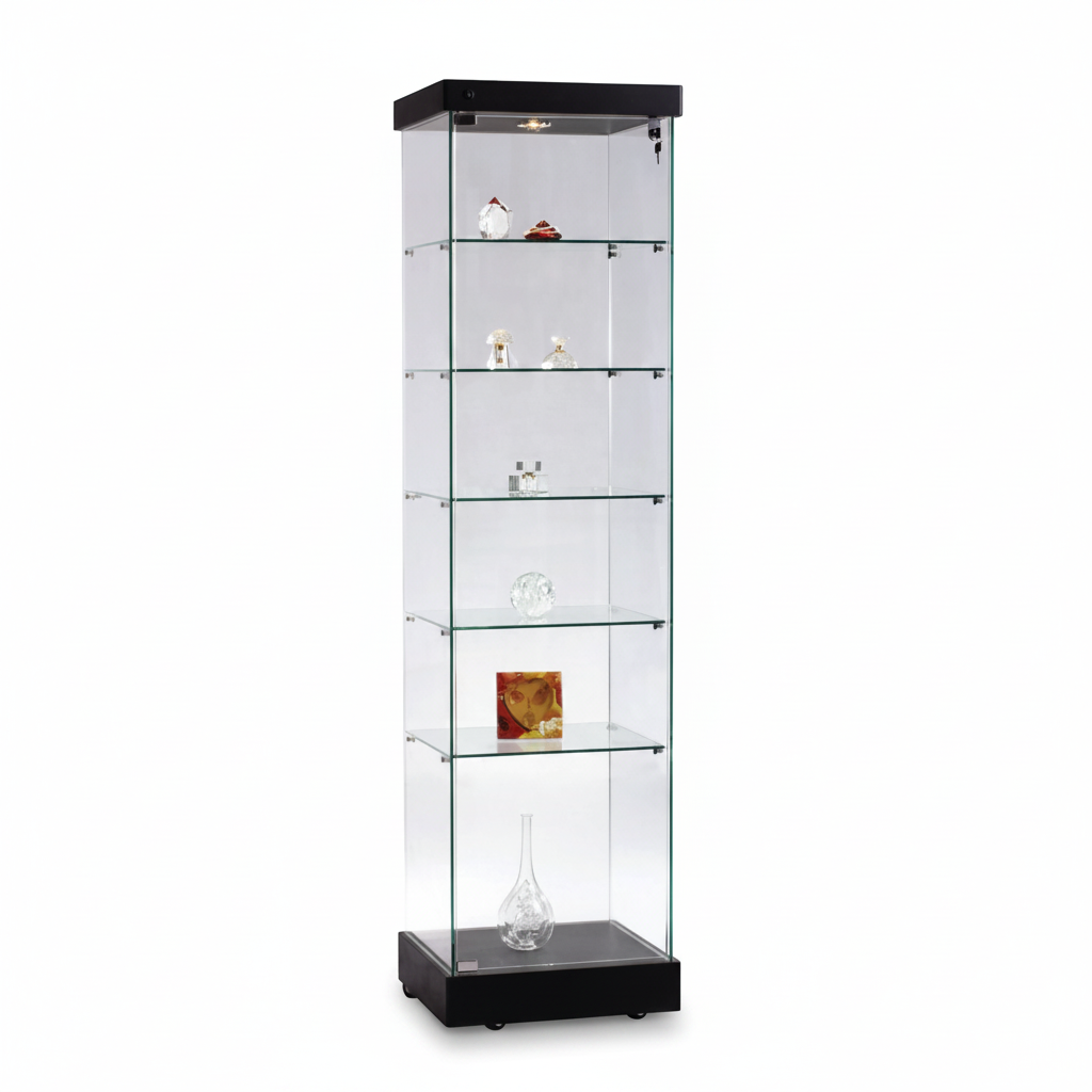 Vitrine - Toscana 1 - hohes Modell. 50 x 46 x H 184 cm. - Schwarz