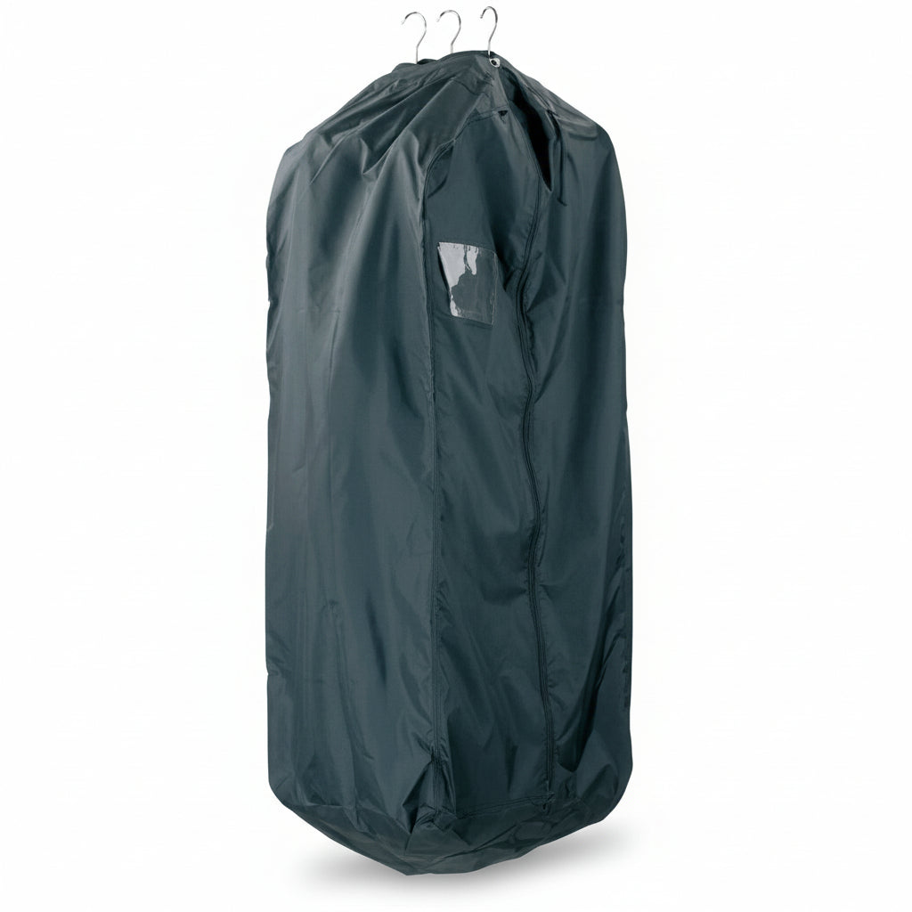 Sort kollektionspose i nylon med lynlås, 56 x 44 x 152 cm