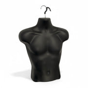 Hængetorso, Herren, mit Front und Haken, schwarz, H70 cm