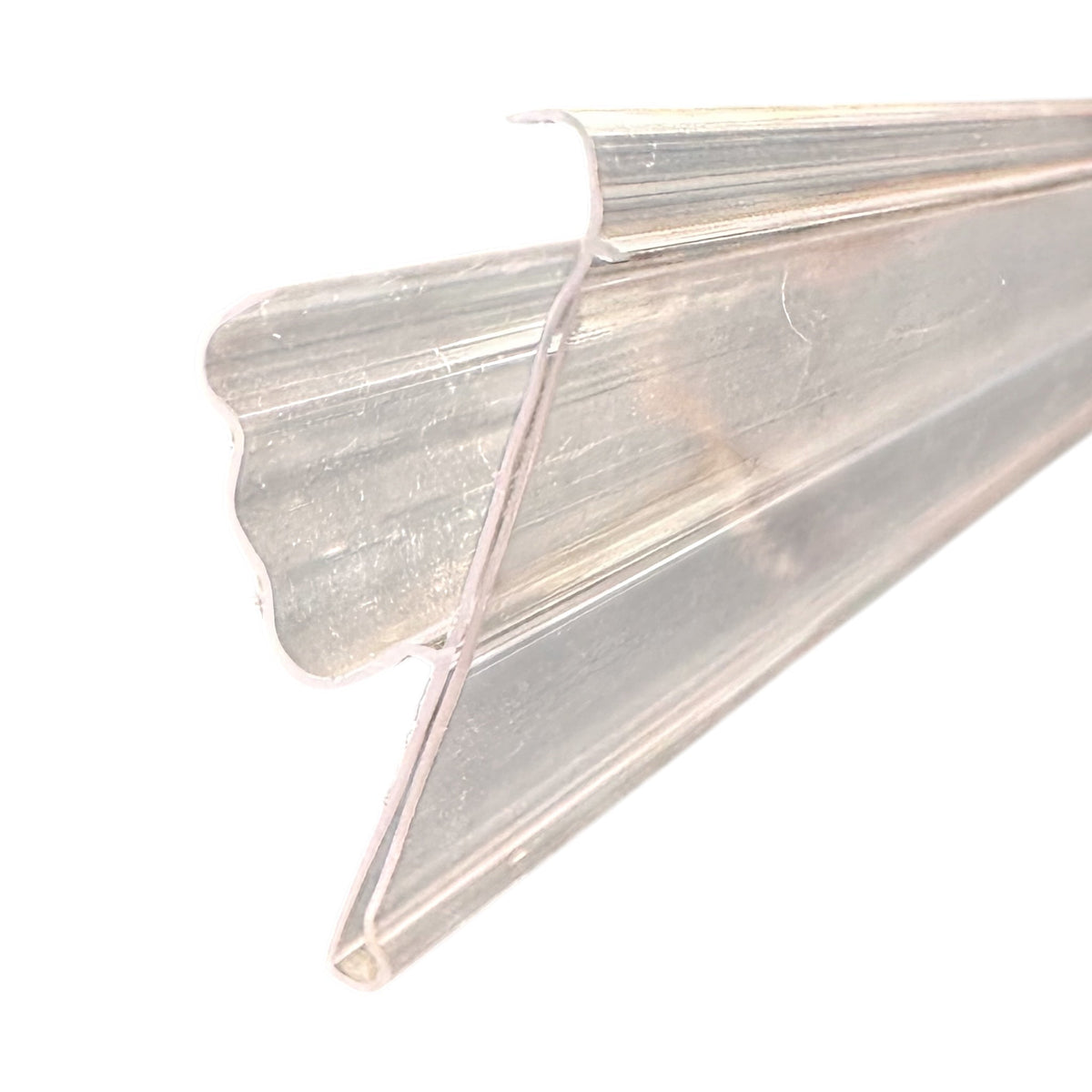 Etikettenleiste mit Regalclip aus klarem Kunststoff – 98,8 cm x H3,9 cm