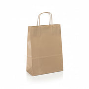 Papiertüte mit gedrehtem Henkel, Natur, Packung mit 50 St., 24 x 11 x H31 cm