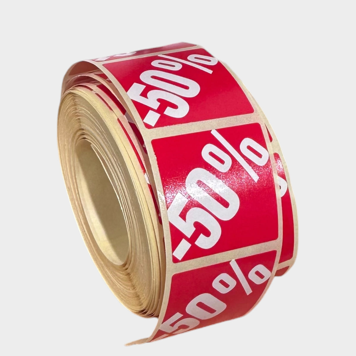 Rote Etiketten m/ Prozent - 500 Stk. -50%