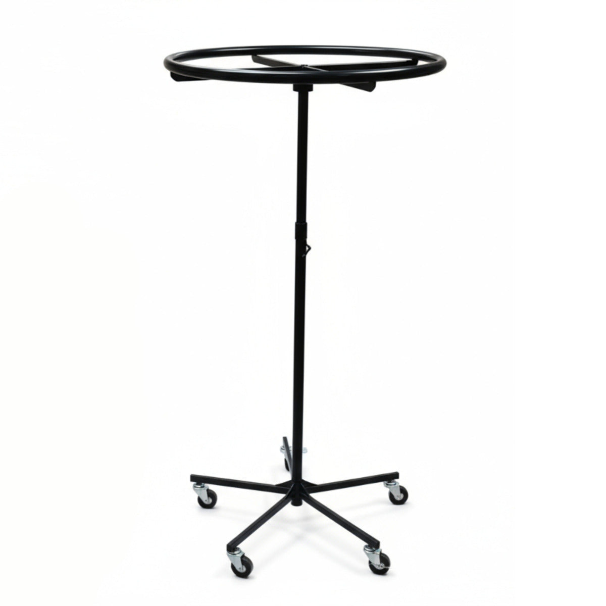 Sort rundt budgetstativ til tøj, diameter 80 cm