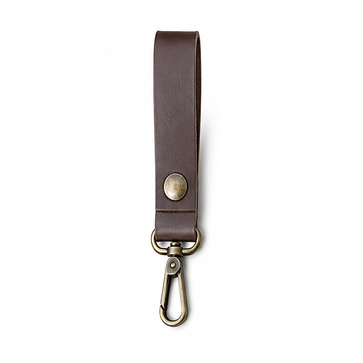 Lederband mit Karabinerhaken - braun