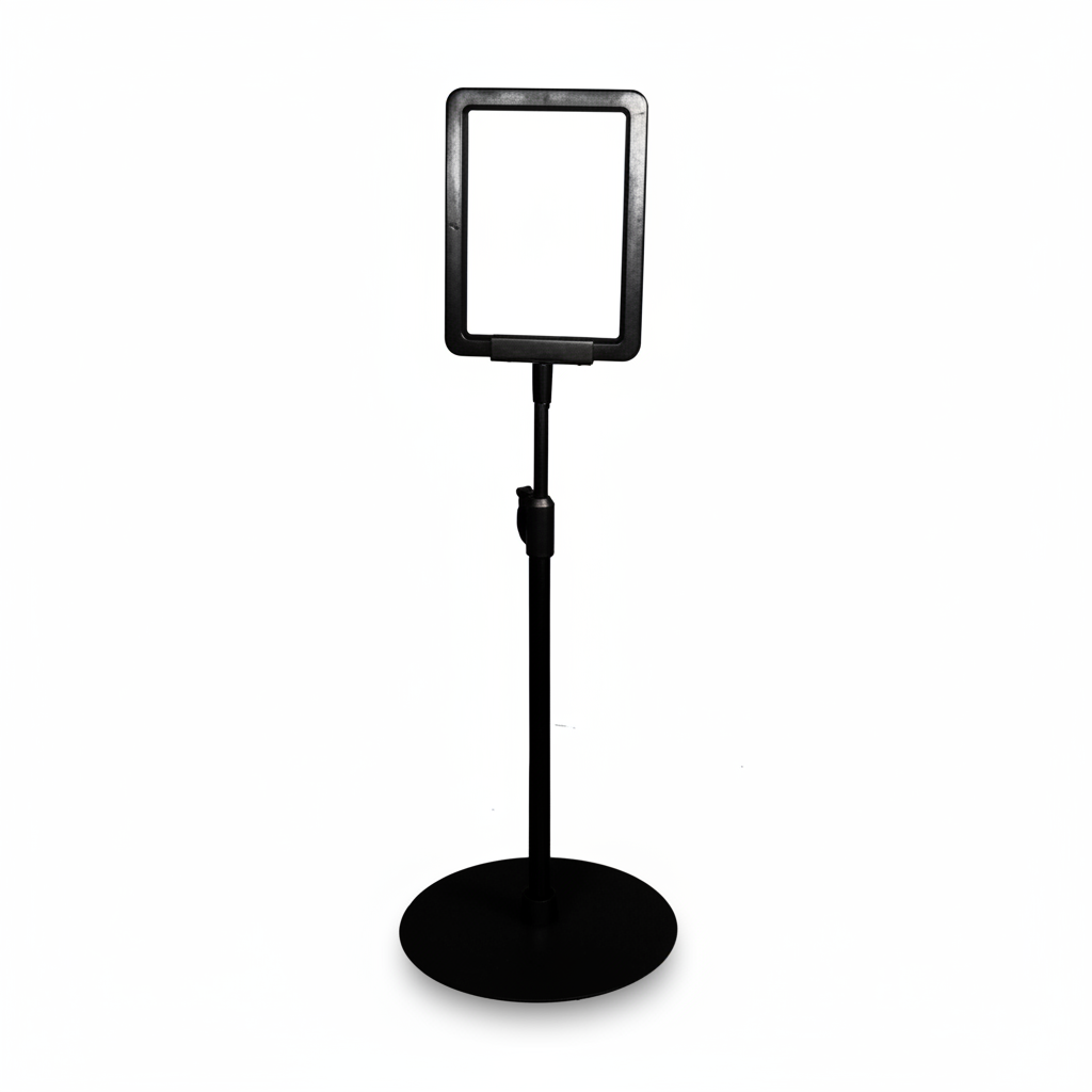 Schildhalter A6 mit Fuß, Schwarz