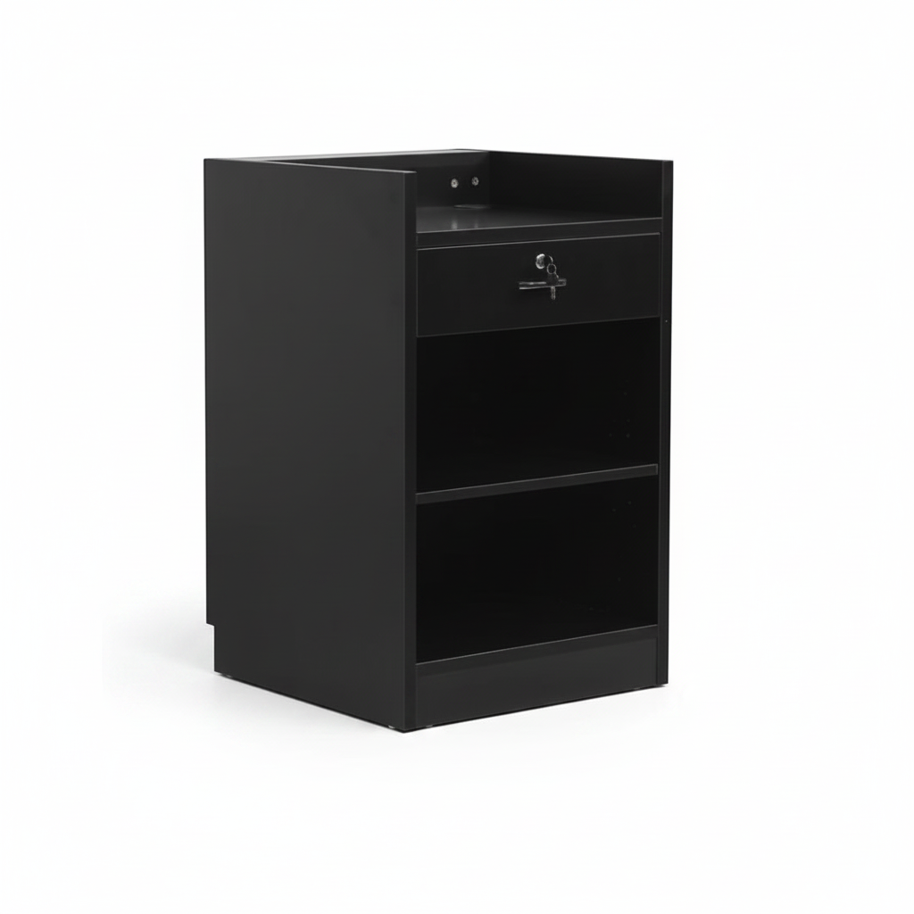 MADS Ladentheke schmal, schwarz B 60 - Lamellenwand Front