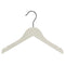 Kleiderbügel aus massivem Holz, flach, Junior, mit Aussparung und ohne Stange, weiß, 32 cm