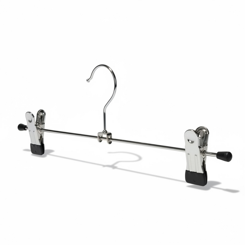 Klemmbügel, Metallbügel (B 30 cm.) - 100 Stk. Schwarz. Hosenbügel