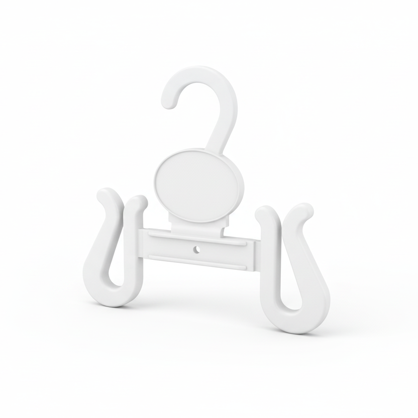 Schuhbügel, weiß, B12 cm x H11 cm, LOGO/ Preisschild 4 x 3 cm.