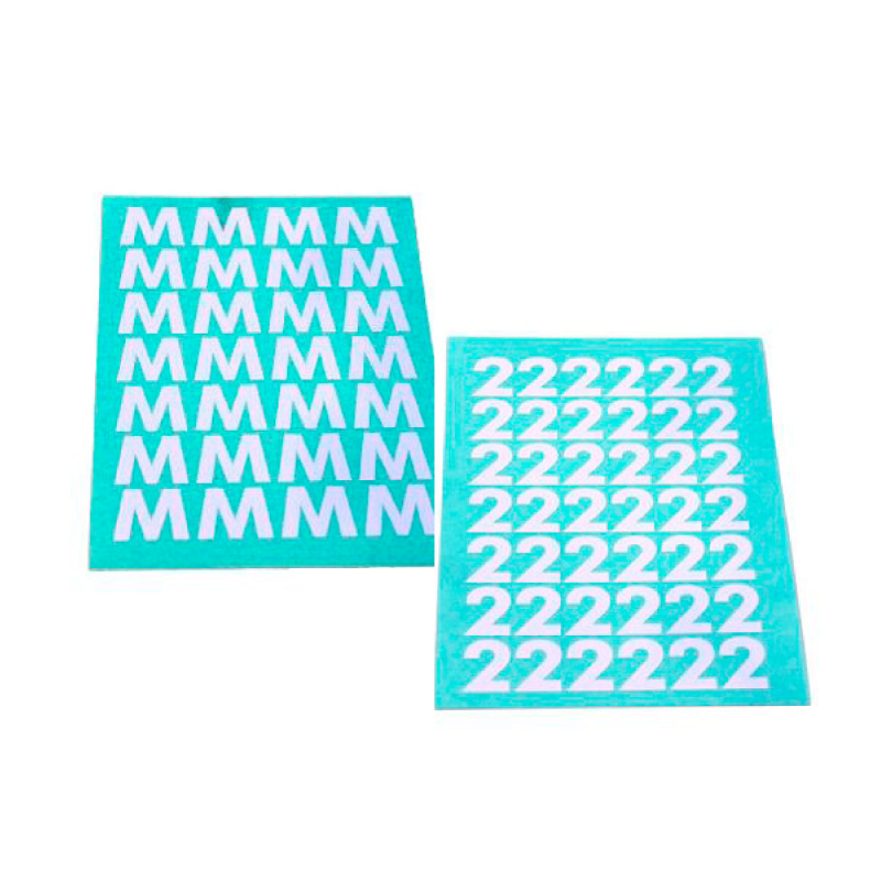 Stav-, Zahlen- und Buchstabenblätter für Konfektionstrenner, weiß – Variante wählen.