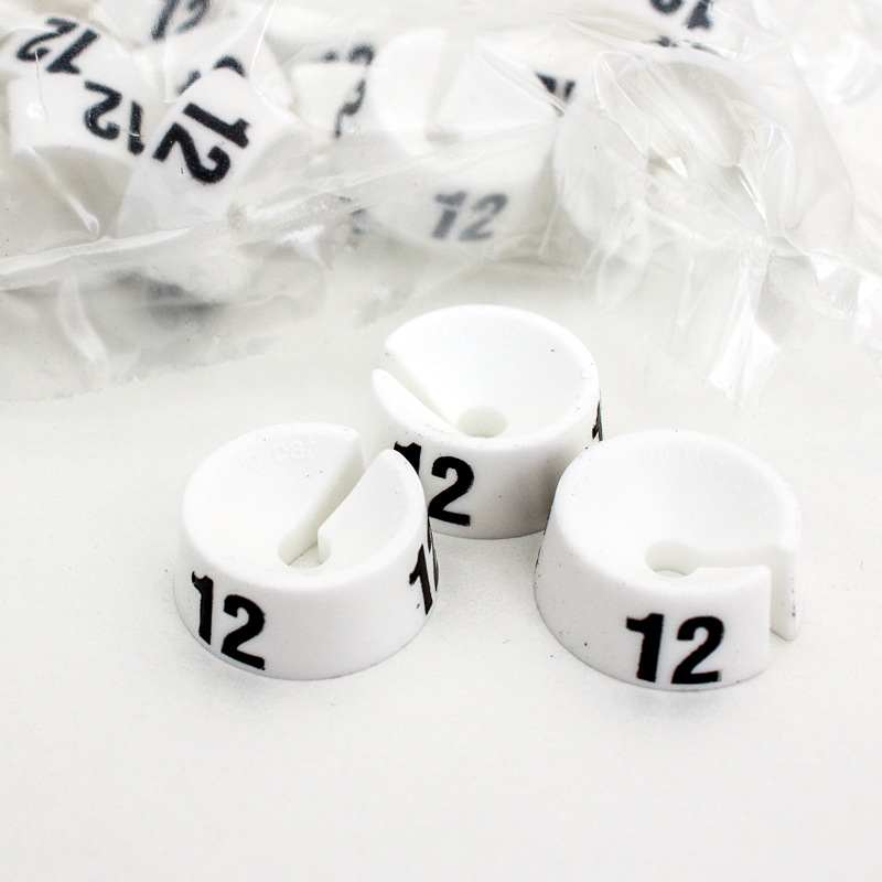 Größenetiketten – Weiß – 25 identische Etiketten pro Beutel. Größe auswählen