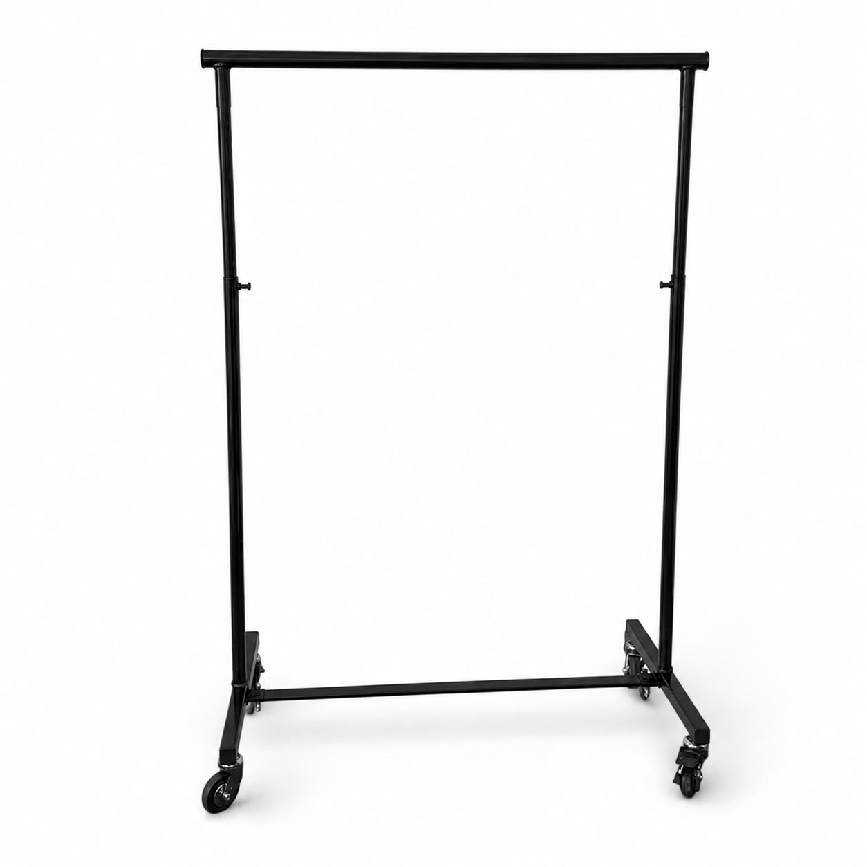 Konfektionsständer - klein schwarz - Luxus. B 100-161 (Bügelauszug) x D 50 x H 121-191 cm.