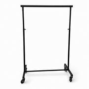 Konfektionsständer - klein schwarz - Luxus. B 100-161 (Bügelauszug) x D 50 x H 121-191 cm.
