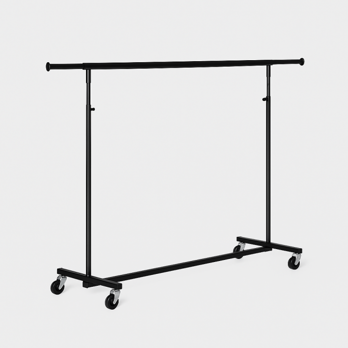 Kleiderständer - Extra breit, schwarz - Luxus. B 150–210 (Kleiderbügel-Auszug) x H 130–200 cm.