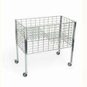 Boxer II Verkaufskorb mit Rädern und verstellbarem Boden – galvanisiert, 50 x 95,6 x H90 cm