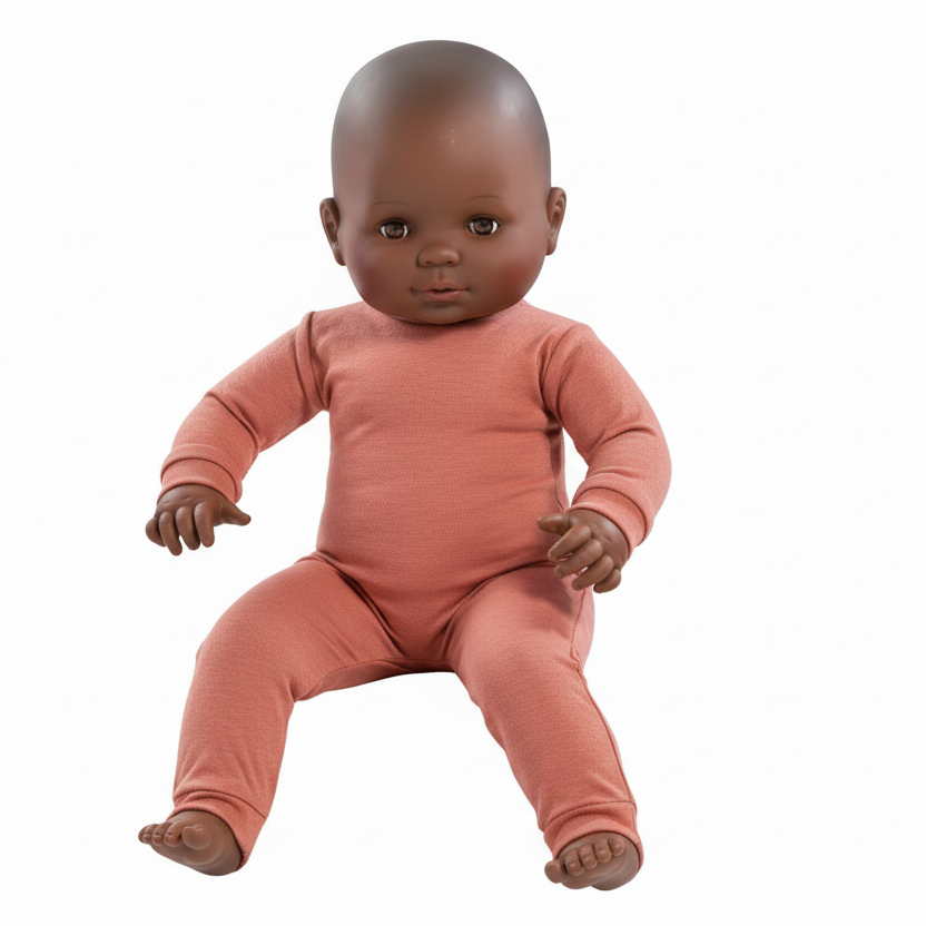 Baby-Schaufensterpuppe. H 60 cm. Dunkle Hautfarbe