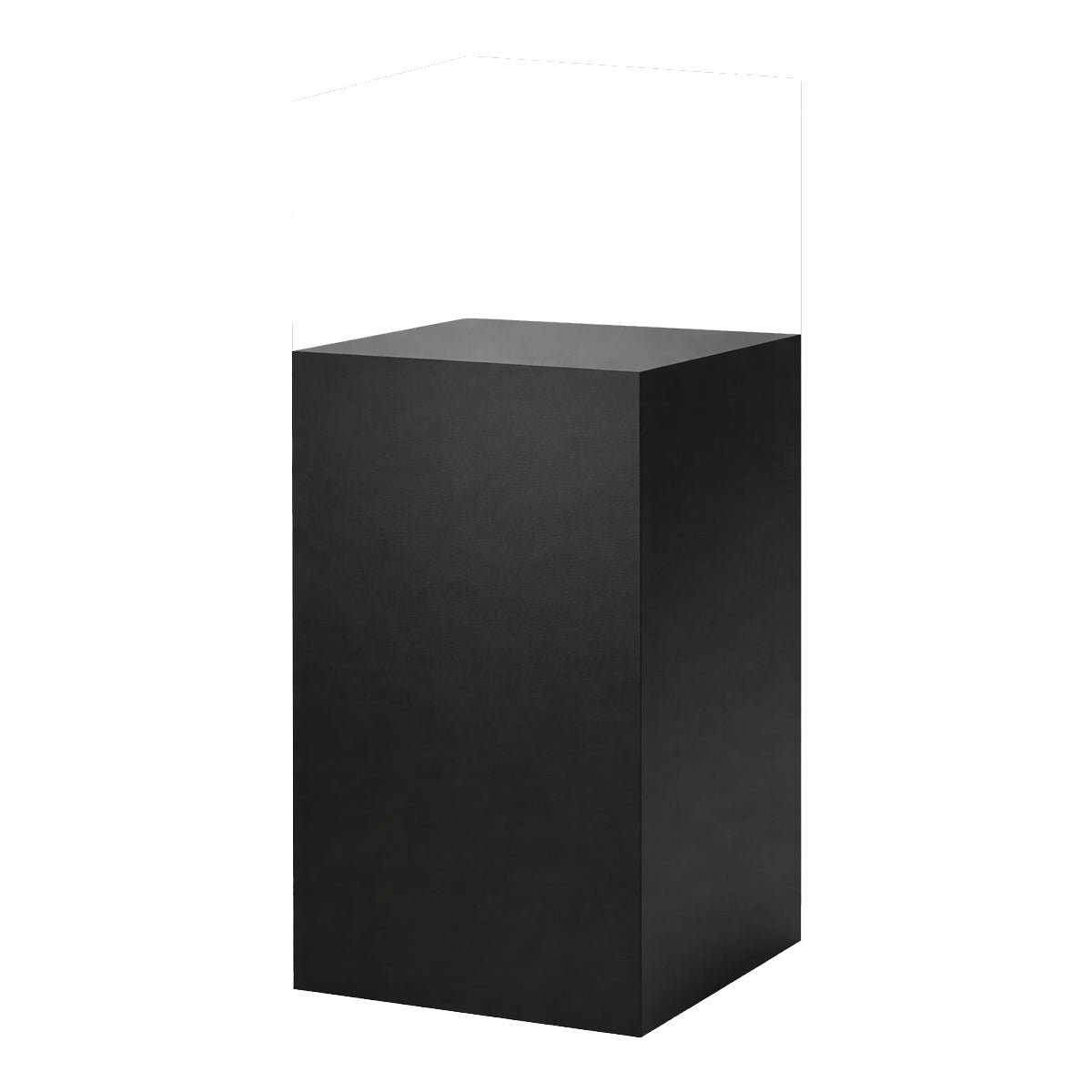 Podie. Schwarzes Melamin. 40 x 40 x H75 cm.