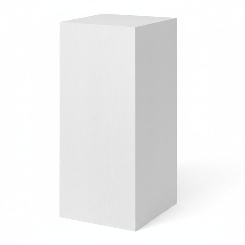 Podie. Weißes Melamin. 40 x 40 x H100 cm.