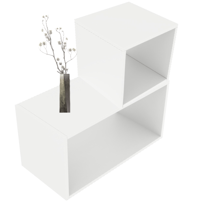 Kubus- / Podest, Set mit 2 Stk., weiß