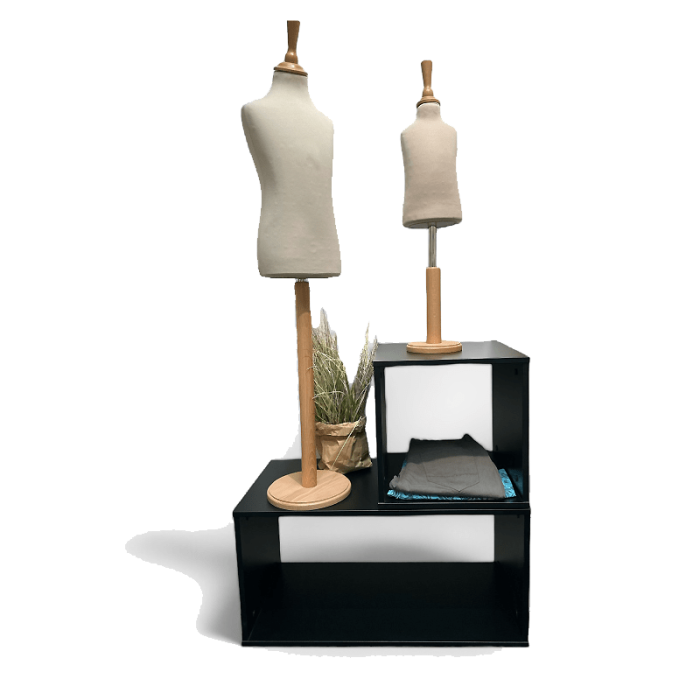 Würfel- / Podest, Set mit 2 Stk., schwarz