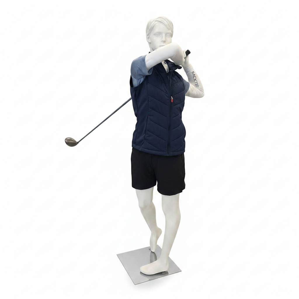 Sportliche Damen-Schaufensterpuppe, Golf - weiß