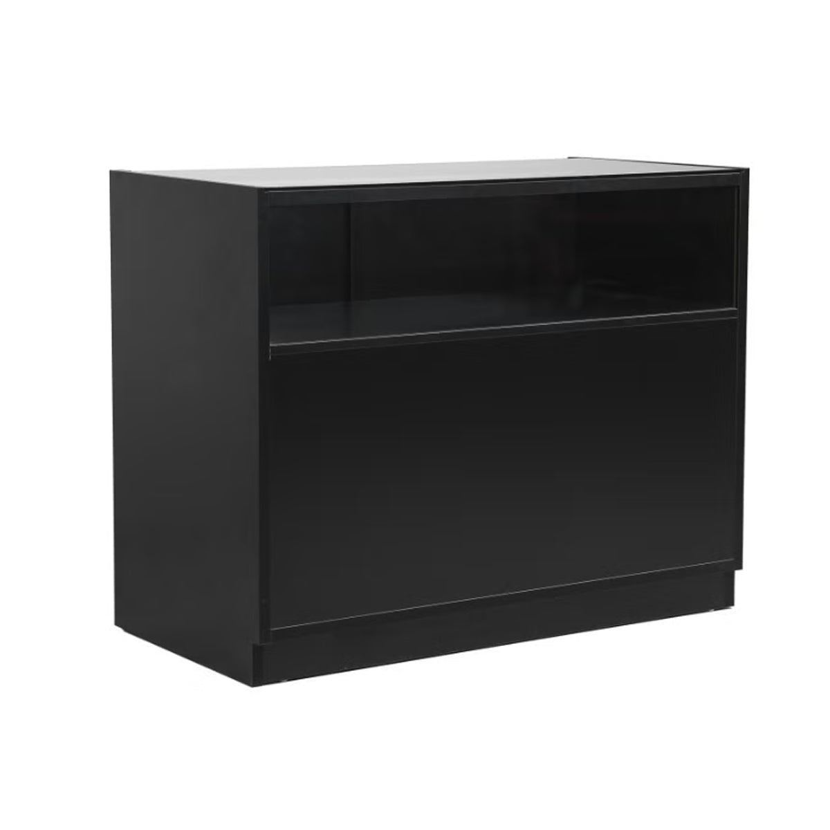 MADS Ladentheke mit 1/3 Glas, breit, schwarz. B 120
