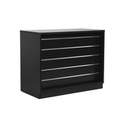 MADS Ladentheke breit, schwarz. B 120 - Lamellenwand Front
