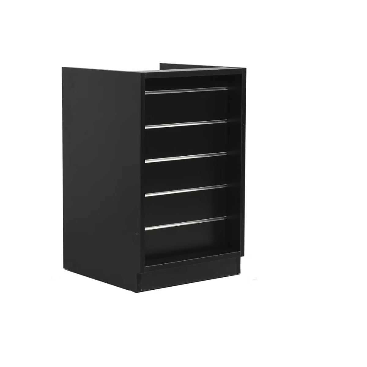 MADS Ladentheke schmal, schwarz B 60 - Lamellenwand Front