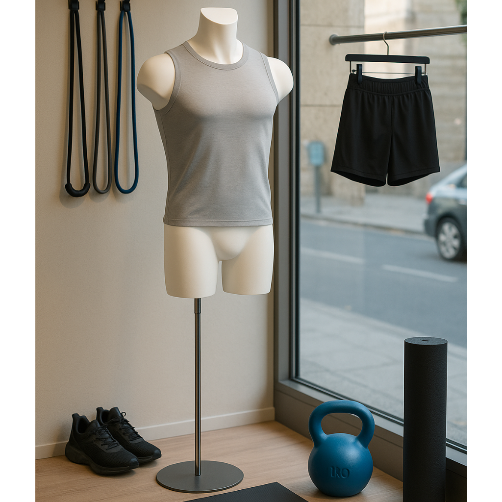 Performance Herren-Torso, XL, weiß, Metallfuß Chrom